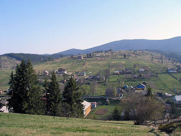 istock Mountain village in the spring. 506352482