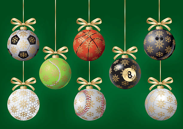 공 크리스마스 트리 - art painted image ball baseball stock illustrations