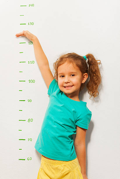istock Little girl show how high she will be soon 506352962
