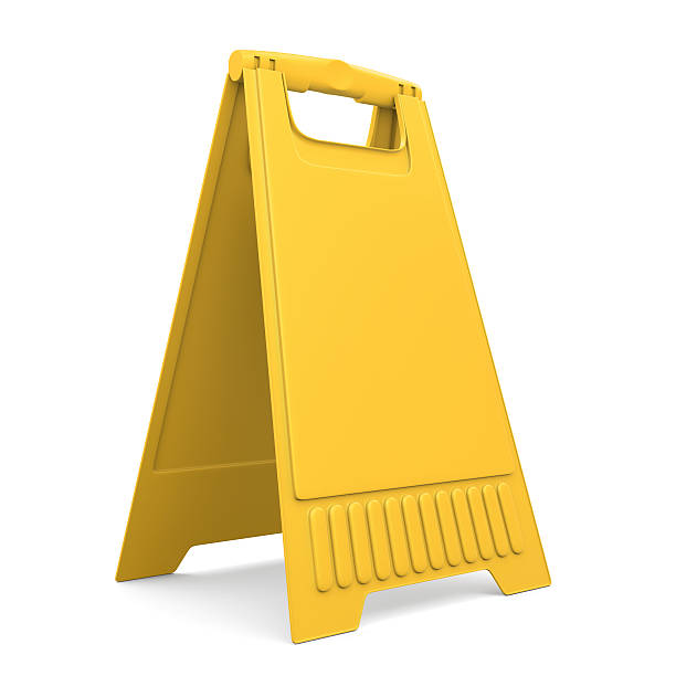 istock Yellow sign board stand. 3d. 506354472