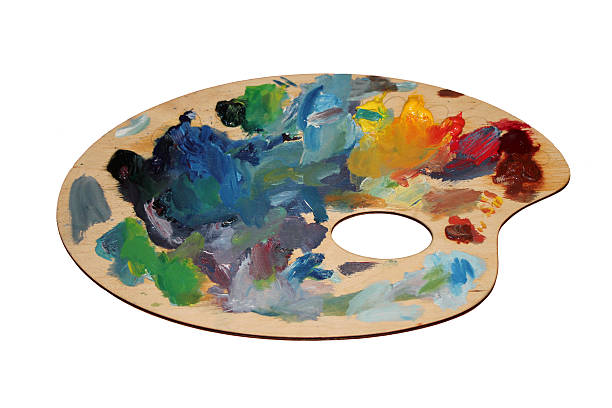 istock art palette with mixed colors isolated 506354710