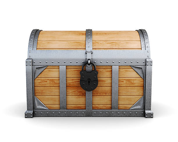 istock Chest in a castle isolated on a white background. 506355818