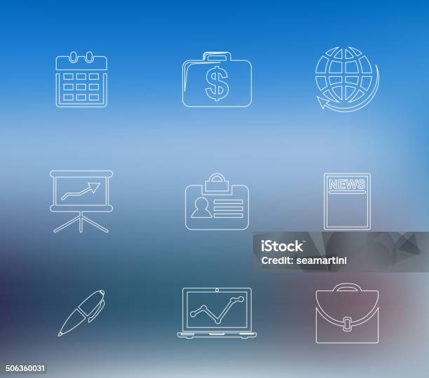 Set Of Business Line Icons Stock Illustration - Download Image Now - Icon Symbol, Badge, Briefcase