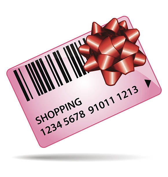 istock Pink shopping gift card. Loyalty coupon or gift certificate. 506360629
