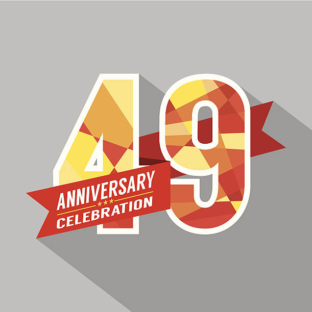 illustrations, cliparts, dessins animés et icônes de 49 ème anniversaire fête design - 45 49 years