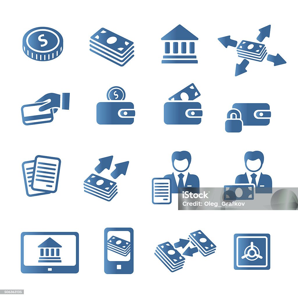 Iconos de banco - arte vectorial de Símbolo libre de derechos