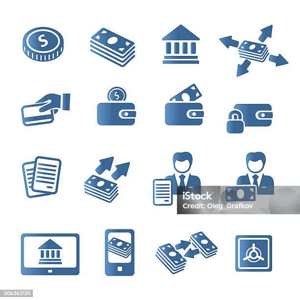 Ilustración de Iconos De Banco y más Vectores Libres de Derechos de Símbolo - Símbolo, Actividades bancarias, Ahorros