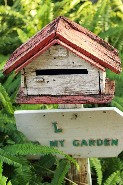 Mail box vintage style with green ferns.