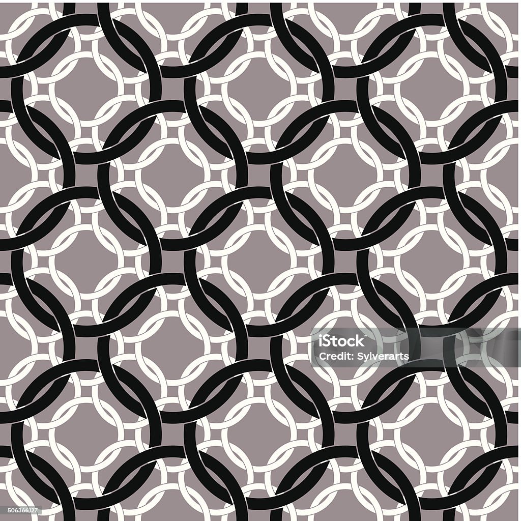 Connected Circles Seamless Pattern Retro Style Geometric Vector Stock ...