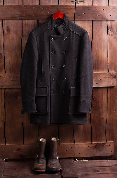 istock Wool greatcoat and men's shoes. 506388302