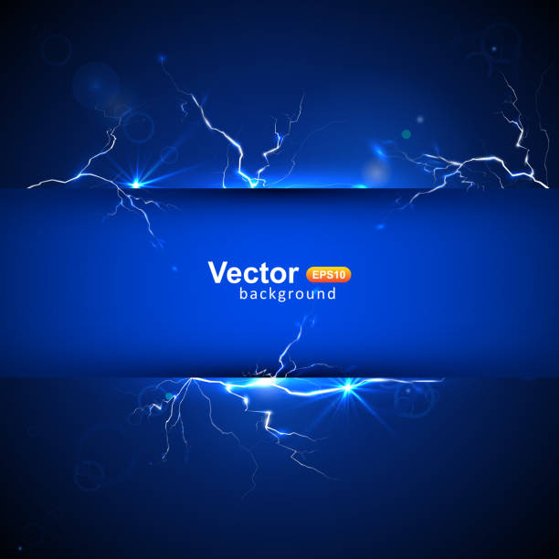 Blue plate under voltage Blue plate under voltage, the discharge current lightning backgrounds stock illustrations