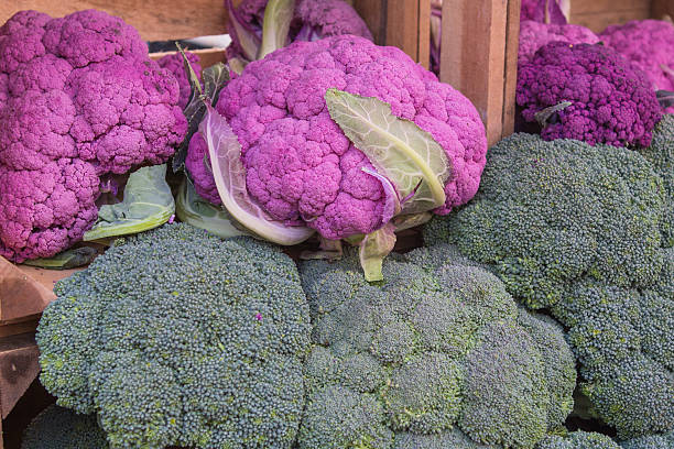 istock Purple Cauliflower and Green Broccoli 506392956