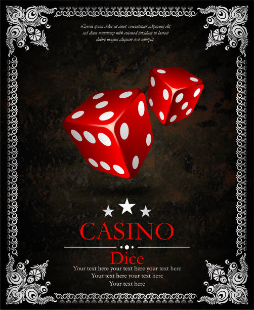 ilustrações de stock, clip art, desenhos animados e ícones de casino.vector dois dados vermelhos. ornamentais frame. ilustração vetorial. oi.. - rolling dice