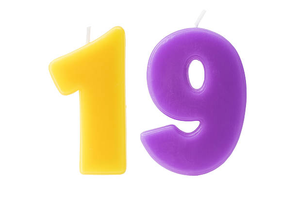 istock Nineteenth birthday candles isolated 506395944