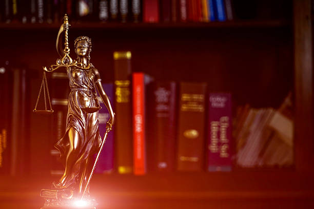 justice - roman statue stock-fotos und bilder