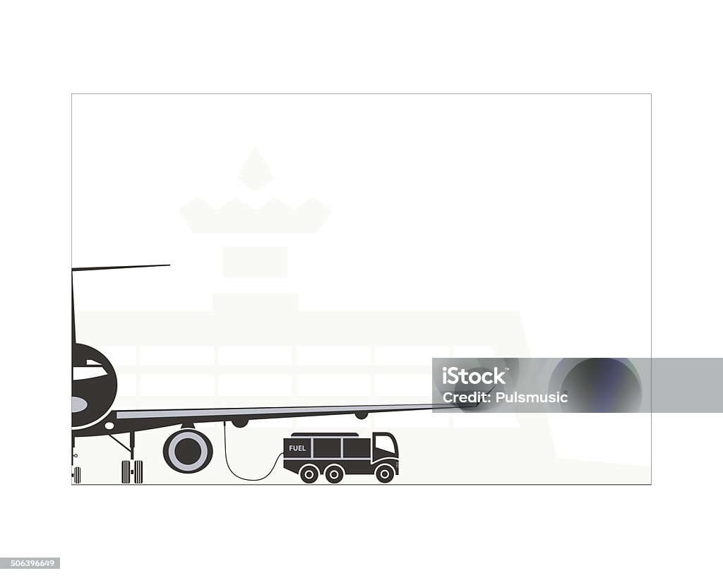 Refueling the plane Refueling the plane on the airport. Vector illustration. EPS 10. Opacity. Refueling stock vector