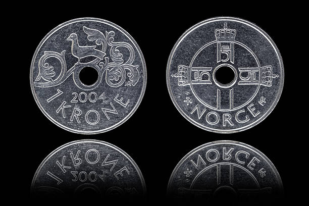 istock Obverse and reverse of one Norwegian krone coin 506396858