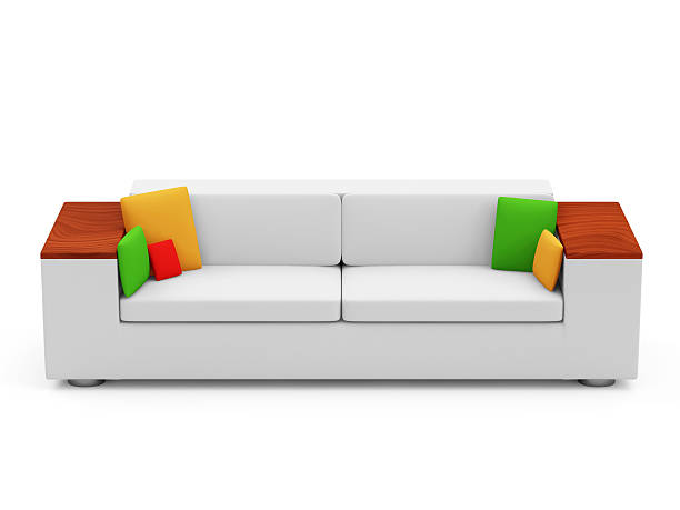 istock Sofa with Colorful Pillows isolated on white background 506396973
