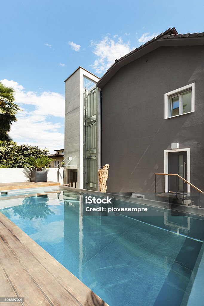 House, Blick auf den Swimmingpool - Lizenzfrei Architektur Stock-Foto House, Blick auf den Swimmingpool - Lizenzfrei Architektur Stock-Foto