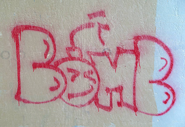 istock Artistic graffiti of bomb 506398389