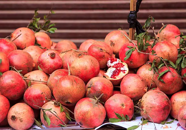 Pomegranate in traditional market,street market