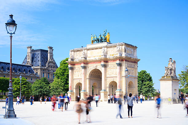 arco de triunfo del carrusel - arc de triomphe du carrousel fotografías e imágenes de stock