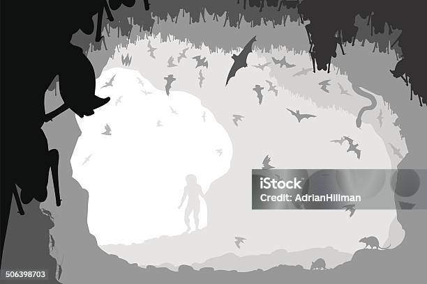 Bat Cellar Stock Illustration - Download Image Now - Bat - Animal, Cave, Adult