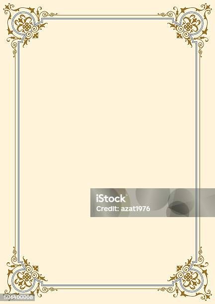 Top Page Frame Classic Page Floral Frame Stock Illustration - Download Image Now ...