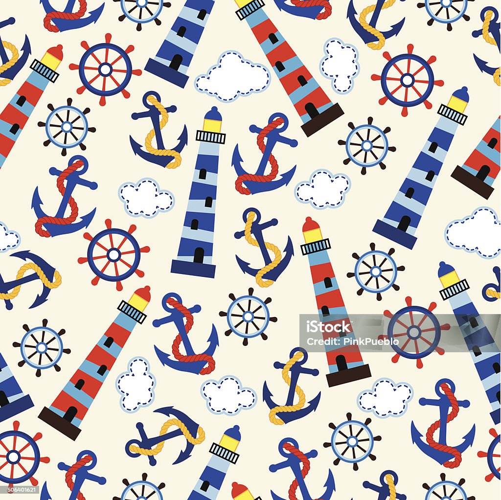 Gradient Background Nautical Seamless Tileable Nautical Themed Vector Background Or Wallpaper Stock ...