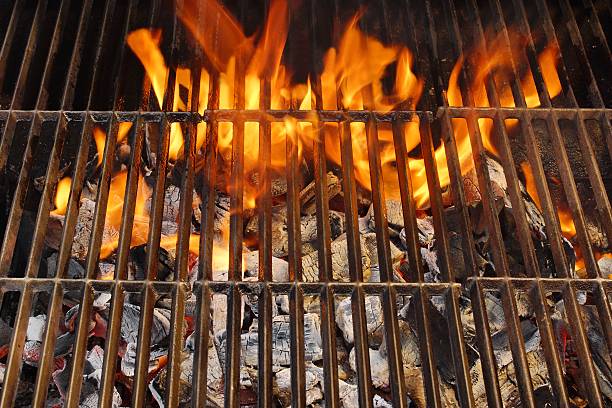 istock Barbecue Grill, Hot coal and Burning Flames 506401699