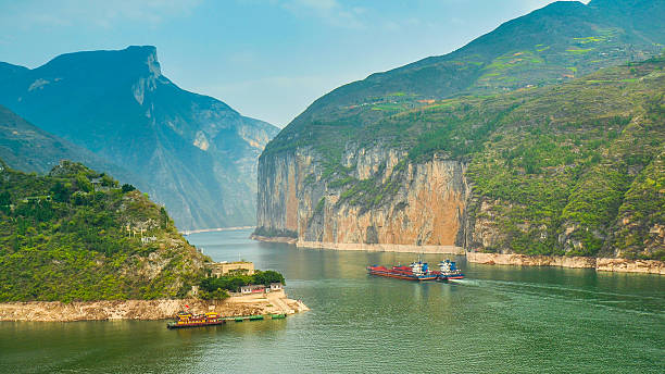 Qutang Gorge, Most Beautiful Gorge In China Qutang gorge is reputedly the most beautiful gorge in all of China. chongqing stock pictures, royalty-free photos & images