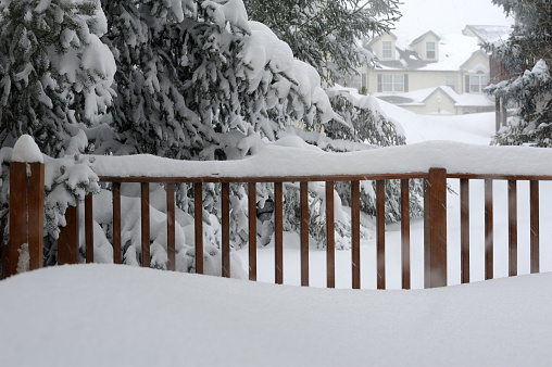 Community of Pennsylvania in Winter snowstorm, USA