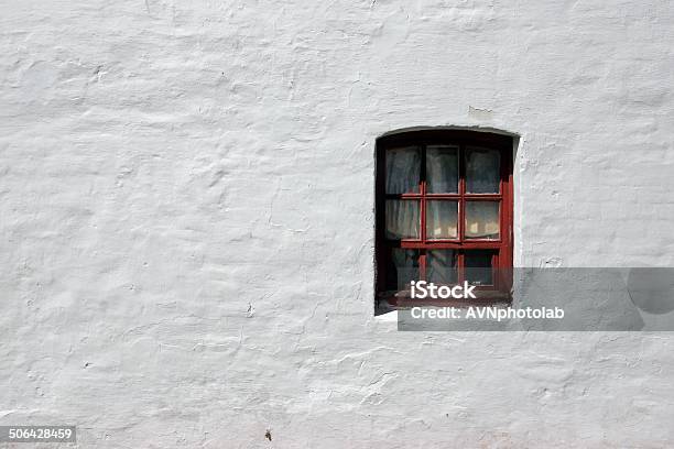 White Old Brick Wall With Window Stock Photo - Download Image Now - Ancient, Antique, Architecture