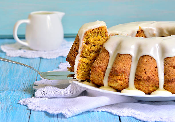 istock Carrot cake with cream glaze. 506428573