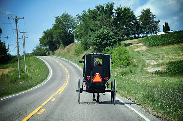 Amish Buggy Amish Buggy in Ohio Amish Country Amish stock pictures, royalty-free photos & images