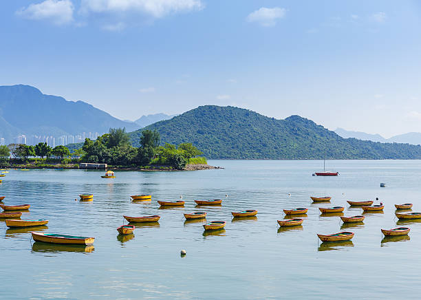 Beautiful sea coast and boat Beautiful sea coast and boat small houseboats stock pictures, royalty-free photos & images