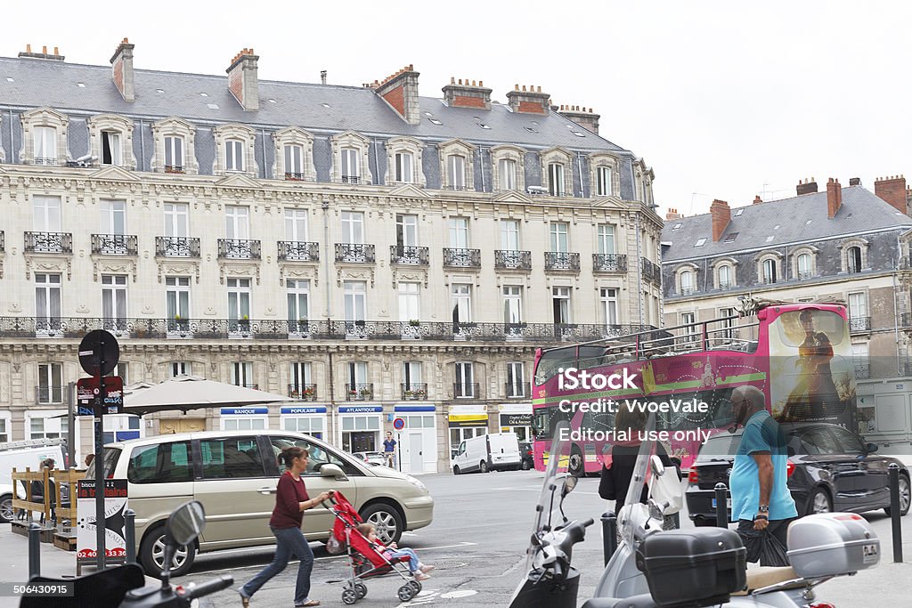 square Place Saint Pierre in Nantes, France Nantes, France - July 29, 2014: people on square Place Saint Pierre in Nantes, France. Nantes is the capital city of the Pays de la Loire region and the Loire-Atlantique departement of France. Apartment Stock Photo