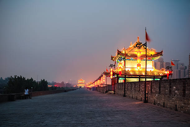 istock ancient xian city wall at night 506431081