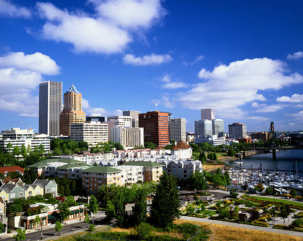 Portland, Oregon city skyline stock photo