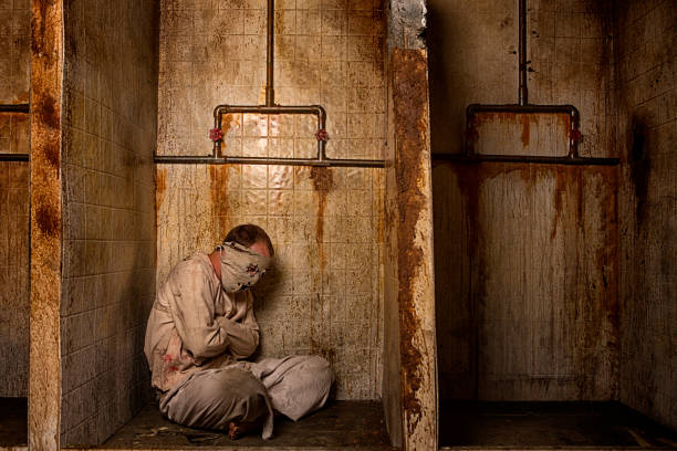 Mental Patient in the Shower Mental Patient in the Shower torture photos stock pictures, royalty-free photos & images