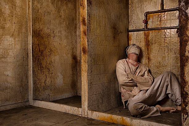 Mental Patient in the Shower Mental Patient in the Shower torture photos stock pictures, royalty-free photos & images