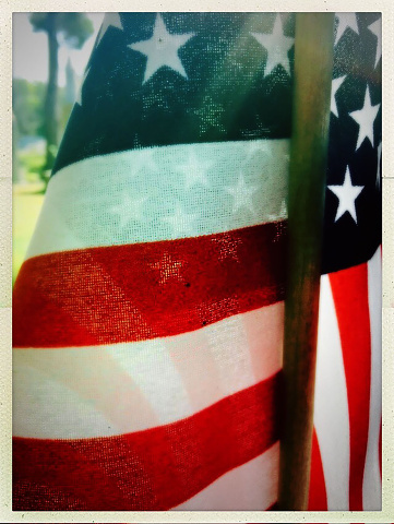 Close up Image American Flag Outdoors