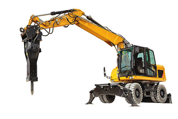 istock Backhoe loader or bulldozer - excavator with clipping path isola 506437440