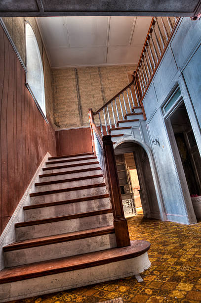 istock Old wood Stairs 506439100