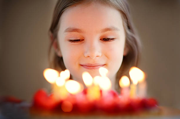 istock Adorable little girl and a raspberry cake 506440910