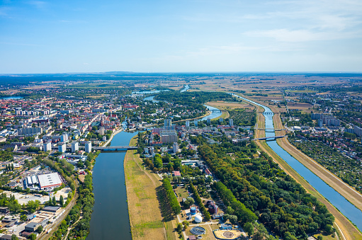 Aerial view of the city in Poland Opole