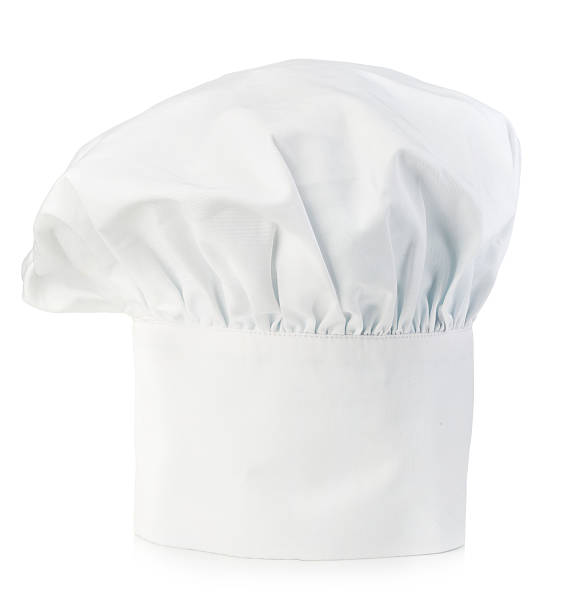 des cuisiniers casquette. toque de cuisinier gros plan seul sur blanc. - starched photos et images de collection