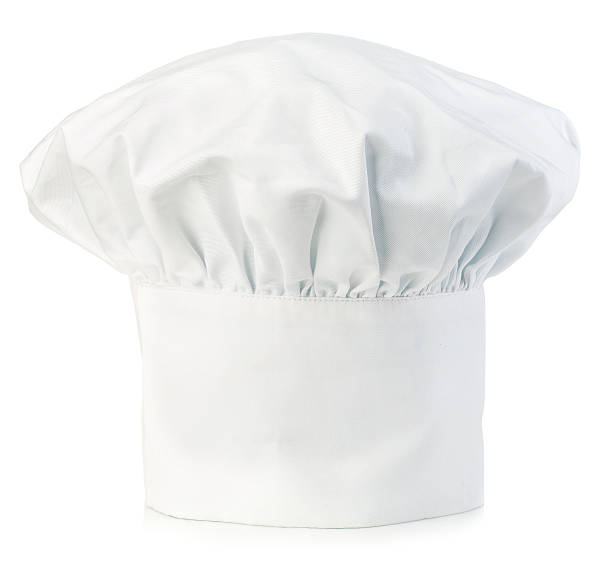 da cozinha original. chef's hat close-up isolado no branco. - starched - fotografias e filmes do acervo