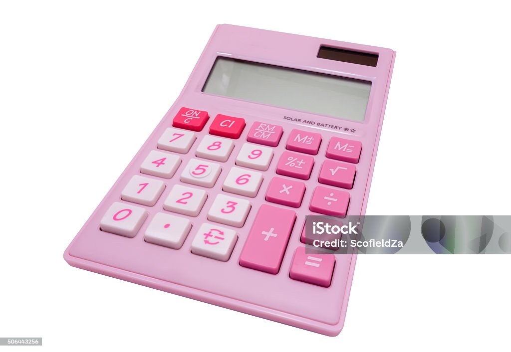 Calculation Image Pink Pink Calculator Isolated With Clipping Path Stock Photo - Download ...