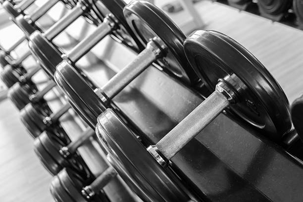 istock Set of Fixed-weight dumbbells 506444600